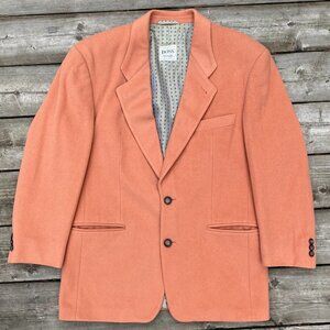 Vintage 1991 Hugo Boss Wool Cashmere Jacket Salmon Orange Twenty Made in Italy